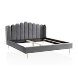 thumbnail of SalesFever Muschelbett aus Samt | 180 x 200 cm | Beine aus goldfarbenem Chrom