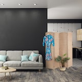 thumbnail of Relaxdays Paravent, 4-teilig, Raumtrenner faltbar, HxB 170x160 cm, Sichtschutz innen, Holz, Papierseil, Trennwand, natur