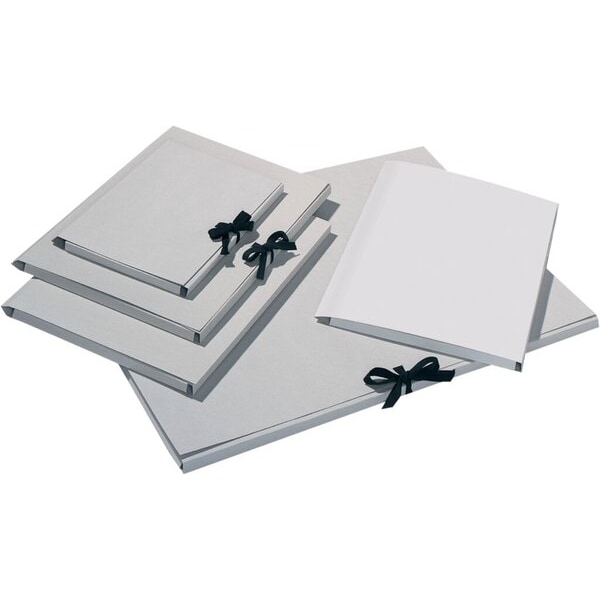 Sammelmappen aus 500 g/qm Graupappe, ohne Druck im Format DIN A4