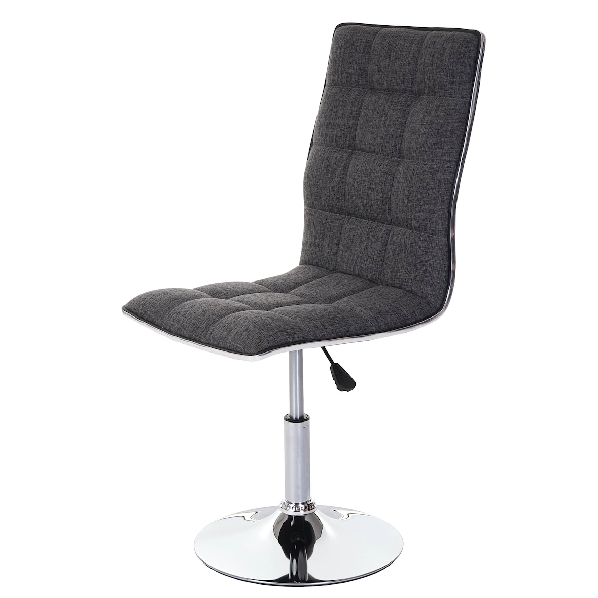 Set van 2 eetkamerstoel HWC-C41, stoel keukenstoel, in hoogte verstelbaar draaibaar, stof/textiel ~ grijs