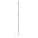 thumbnail of HOMCOM perchero de pie perchero para ropa de madera con 8 ganchos para colgar bolsas forma de árbol para pasillo dormitorio 40x40x165 cm blanco