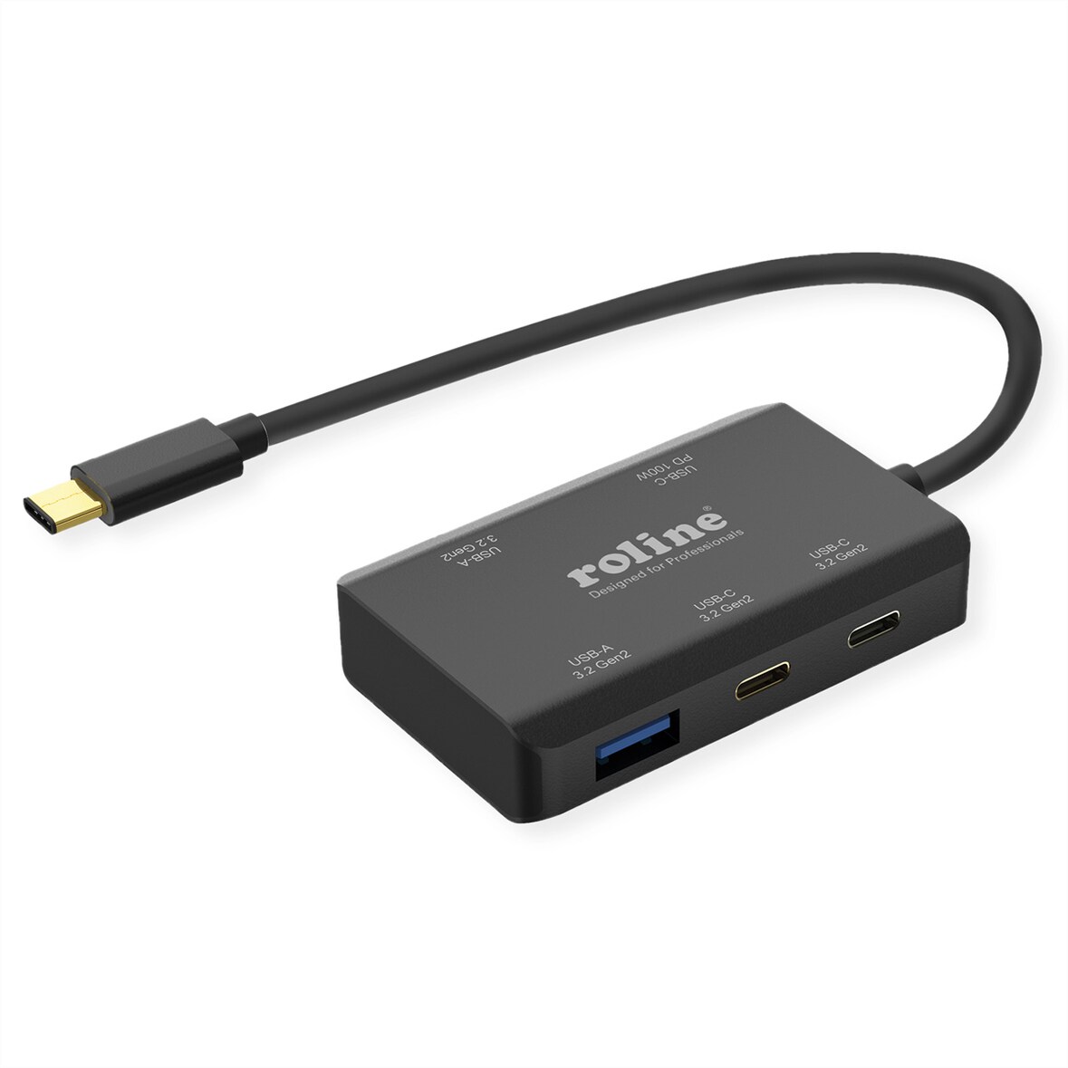 Hub ROLINE USB 3.2 Gen 2, 4 porte (2x USB-A + 2x USB-C), PD, cavo di collegamento di tipo C