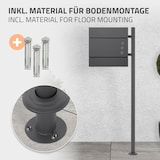 thumbnail of ML-Design Briefkastenständer Edelstahl Anthrazit – Pulverbeschichteter Rundständer 120 cm, freistehend, Halterung für Wandbriefkasten, stabil &