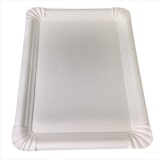 thumbnail of 100 flache Pappteller weiß eckig 16 x 23 cm