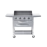 thumbnail of METRO PROFESSIONAL 4-branders gasbarbecue met grillplaat, grilloppervlak 49 x 76 cm, zijtafel, verrijdbaar, staal, zilver