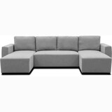 thumbnail of Canapé d'angle convertible panoramique PHARELL 5/6 places - Tissu souris - Coffre de rangement - L297 x P155 x H71/85 cm AUCUNE