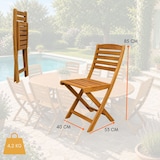 thumbnail of Conjunto de mesa y sillas de jardín de madera de acacia. Muebles de comedor: mesa extensible para 8 comensales y 8 sillas plegables