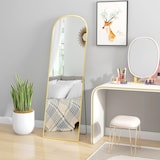 thumbnail of Espelho de Pé Espelho de Corpo Inteiro 50x170 cm com Estrutura de Liga de Alumínio e Suporte para Sala Quarto Dourado