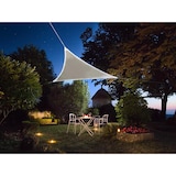 thumbnail of Sombreado Velo, 170 LED solar, repelente de agua, 3.6 x 3.6 x 3.6 m, 160 g/m², IP44, poliéster, triangular, topo