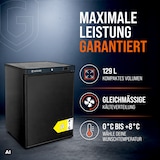 thumbnail of GastroHero Lagerkühlschrank ECO 200 Schwarz 129 Liter Umluftkühlung 0 bis +8 °C automatische Abtauung Gewerbe Kühlschrank