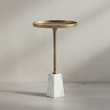 thumbnail of Beistelltisch Echter Marmor Metall 34x34x58 cm Anstelltisch Gold Weiß, Kleiner Abstelltisch Rund, Wohnzimmertisch Couch Modern, Marmortisch