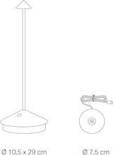 thumbnail of Pina Pro Gold, wiederaufladbare und dimmbare LED-Tischleuchte - 2,2 W, 2200-2700-3000 K, IP54
