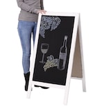 thumbnail of XL Werbetafel HWC-C17, Aufsteller Kreidetafel Kundenstopper, 2 Schreibflächen klappbar, 100x50cm ~ weiß shabby