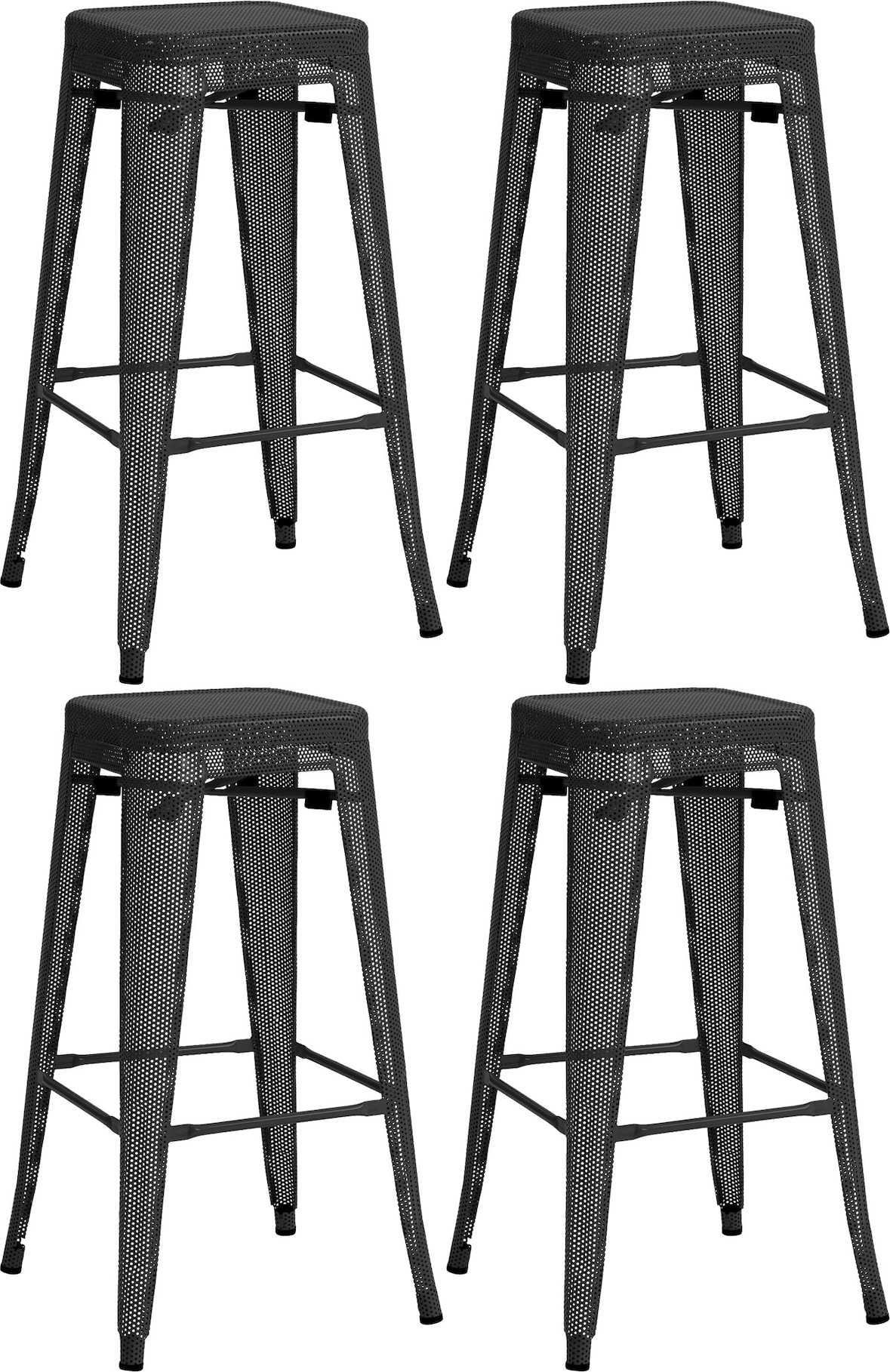 4er Set Barhocker Fletcher schwarz