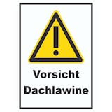 thumbnail of Vorsicht Dachlawine Schild A5 Rückseite selbstklebend