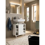 thumbnail of Moderner Badezimmer-Unterschrank, Chromfarbenfassung, großem Stauraum, justierbare Füße. 60x32x64 cm | Kadima Design