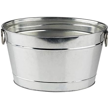 Bewitched Bañera para Bebidas, 11 litros, Enfriador de Bebidas,Enfriador de Botellas de Acero Inoxidable, 40 x 28 cm, Altura 22 cm (Zinc)