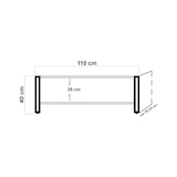 thumbnail of Dmora Tavolino da salotto Dpierozz, Tavolo basso da caffè, Portariviste per divano, Ripiano da soggiorno, 110x70h40 cm, Quercia e Nero