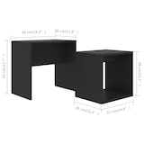 thumbnail of vidaXL Couchtisch-Set Schwarz 48x30x45 cm Holzwerkstoff