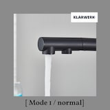 thumbnail of KLARWERK® Felix | Grifo extensible de 3 vías en acero inoxidable negro | Grifo de cocina filtro de agua potable | Caño en L, 3 conexiones para ósmosis