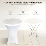 thumbnail of IvoQ Set van 2 Statafels Wit – Inclusief 2 Witte Stretchhoezen – Ø80 x 110 cm – Opvouwbaar – Partytafels voor Feest, Tuin & Event