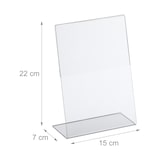 thumbnail of Relaxdays Tischaufsteller 10er Set, A5 Aufsteller, Thekenaufsteller Menükarten, Werbung & Hochzeit, Acryl, transparent