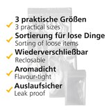 thumbnail of HEKU 600 Stück Zipper Beutel - Wiederverwendbare & stabile Druckverschlussbeutel, langfristig aromadicht & auslaufsicher für vielseitige Anwendungen