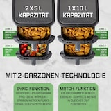 thumbnail of GOURMETmaxx FryUp Vertikale Doppelkammer-Heißluftfritteuse - 10 L - 2800 Watt