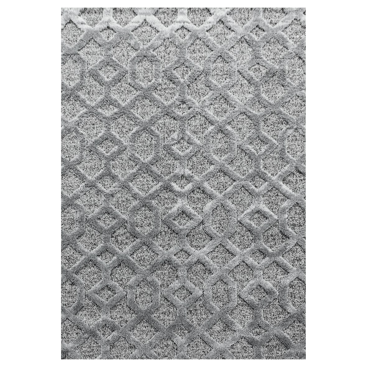 Teppich 3D-Effekt Geo-Muster Skulptural Waschbar Strapazierfähig Wohnzimmer Esszimmer Grau 240x340 cm OEKO-TEX – GENF von Kadima Design