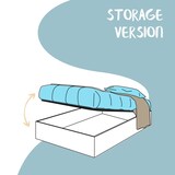 thumbnail of Cama con almacenaje 160x190 con cabecera inclinada roble natural Demas