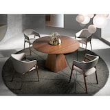 thumbnail of Angel Cerdá  Sedia rivestita in tessuto e similpelle con struttura in legno color Noce 4090C