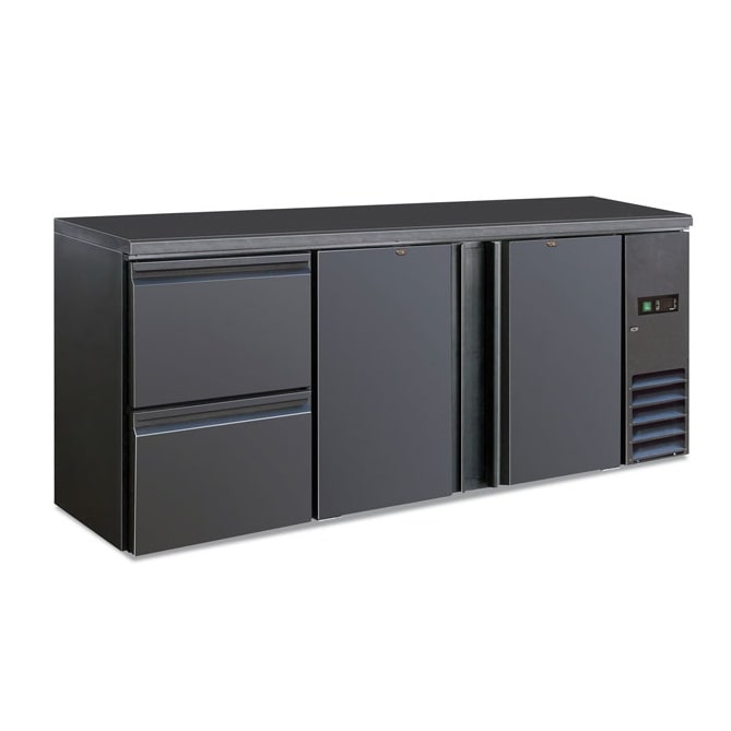 Frigo retro banco bar ventilato 2 porte e 2 cassetti interno inox temperatura 0°C/+10°C BB322SD