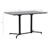 thumbnail of METRO PROFESSIONAL Inklapbare bistrotafel Aveiro, staal, houtprint, 120 x 70 cm, rechthoekig, donkergrijs/zwart