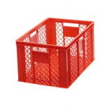 thumbnail of 4 Stück Bäckerkisten 600 x 400 x 320 mm + 1 Transportroller in Rot