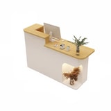 thumbnail of Rezeption Theke Bar Kasse Schreibtisch Holzoptik und Weiß 140cm L