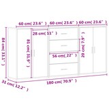thumbnail of Helloshop26 - Buffet Sideboard Kommode Kleiderschrank Aufbewahrungsmöbel Organizer für Küche Wohnzimmer Lounge 3-teilig Sonoma 60 x 02_0037166