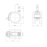 thumbnail of 5x Hartbodenrollen mit Feststellbremse ROLO STOP 11mm / 65mm (5er Pack) hjh OFFICE