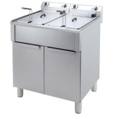 Freidora profesional  dos cestas 10+10 Litros con bastidor. YOSTIN®