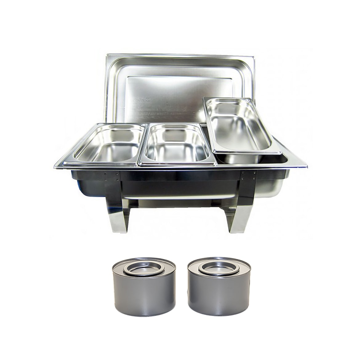 11 tlg. SET Edelstahl Speisenwärmer Warmhaltebehälter Chafing Dish