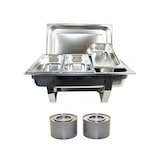 thumbnail of 11 tlg. SET Edelstahl Speisenwärmer Warmhaltebehälter Chafing Dish