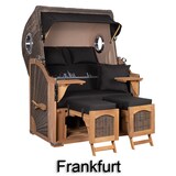 thumbnail of Strandkorb - bene living - Ammersee Teak Bullauge - PE grau - Skyline Frankfurt - Liftersystem