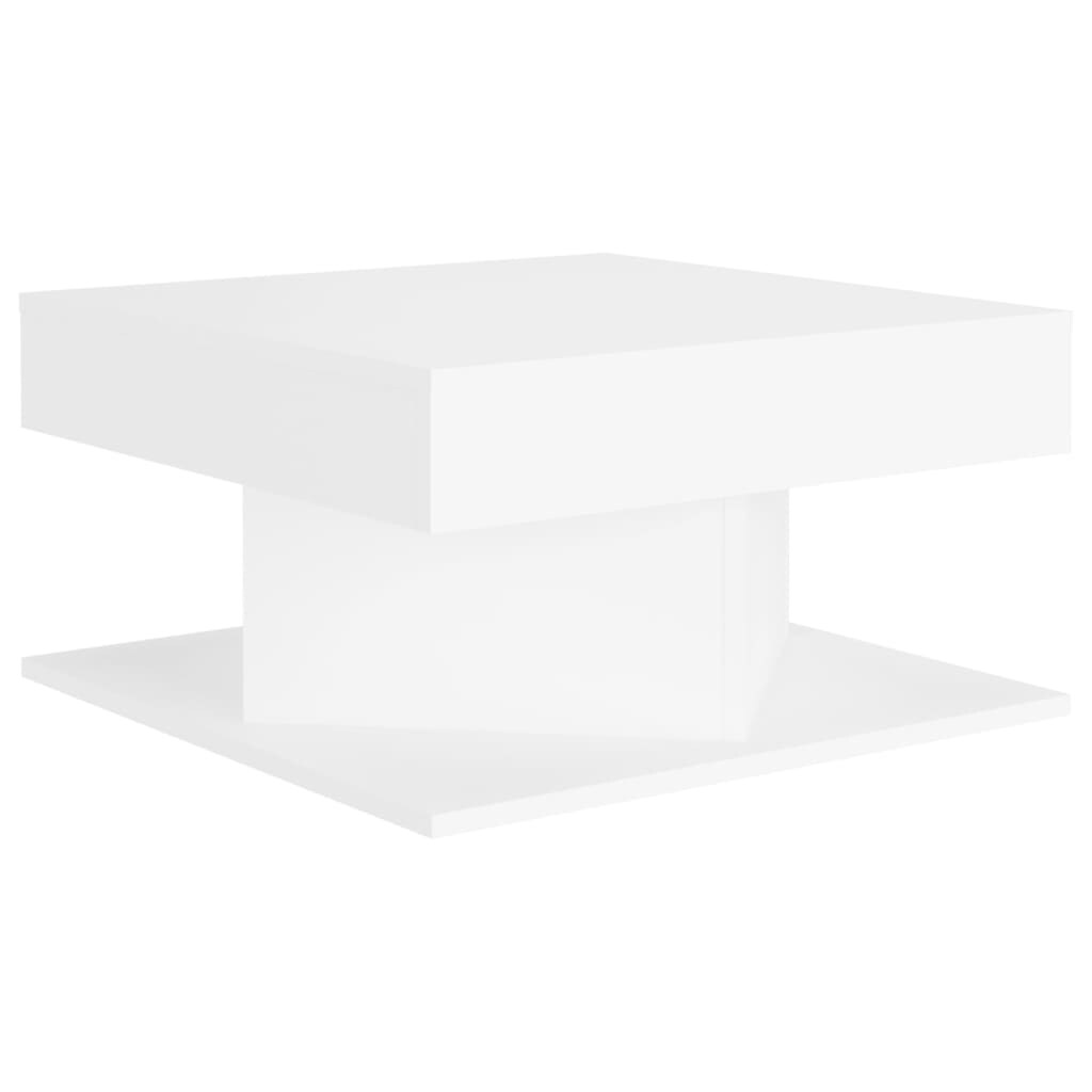 Table basse Blanc 57x57x30 cm Bois d'ingénierie Modèle Apex Luna Pro