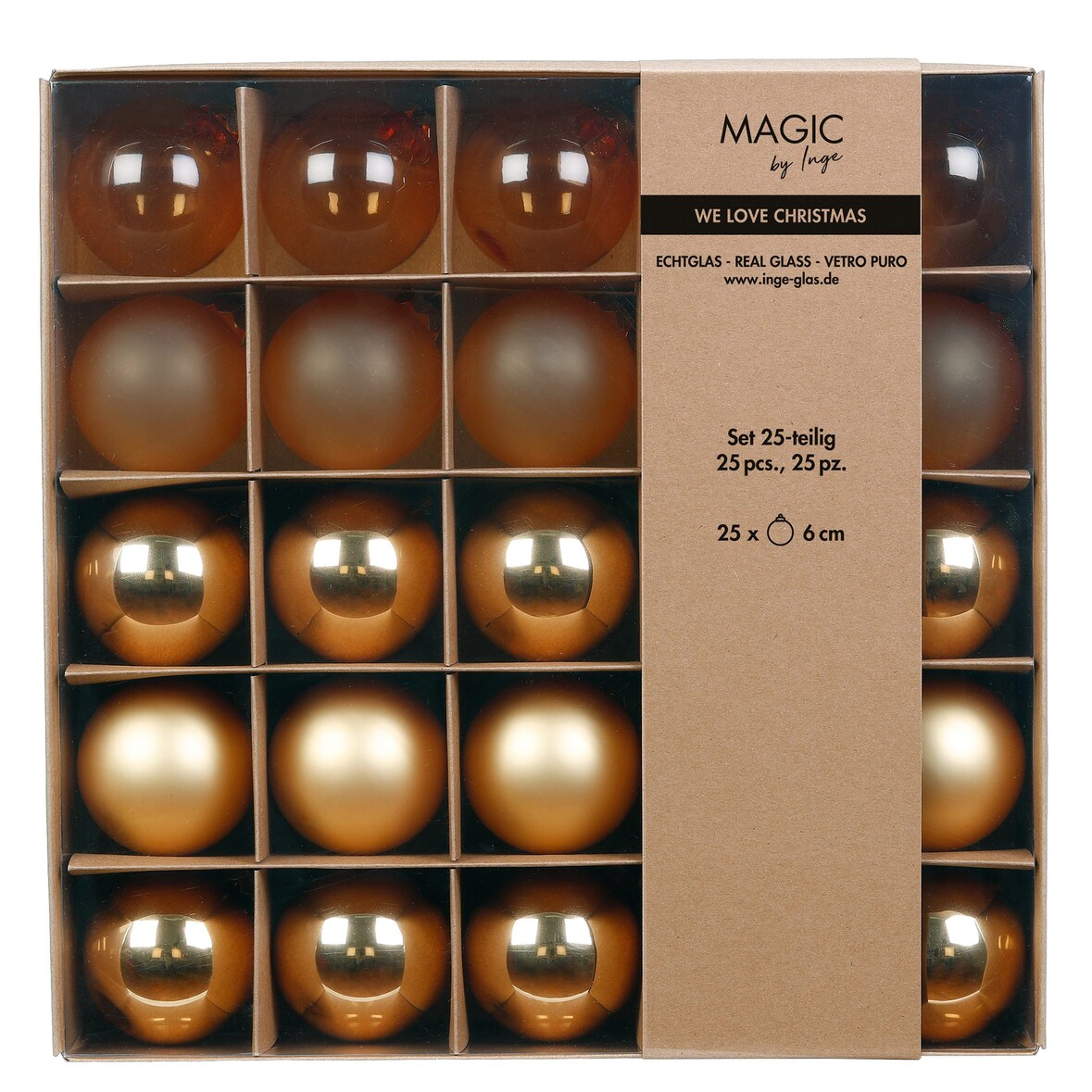 25 Weihnachtskugeln Glas 6cm matt glänzend transparent Christbaumkugeln Weihnachtsbaumkugeln Weihnachten Christbaumschmuck Weihnachtsbaumschmuck