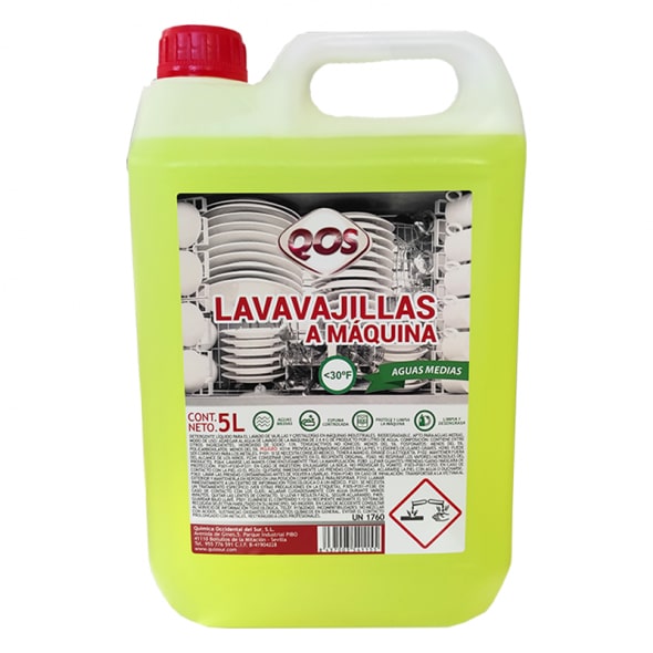 Lavavajillas para máquina. Aguas medias. Garrafa 5L