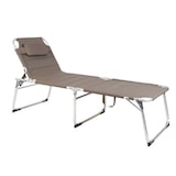 thumbnail of XXL Aluminium Gartenliege Sonnenliege gepolstert mit Kopfkissen klappbar 200 cm Taupe : Taupe