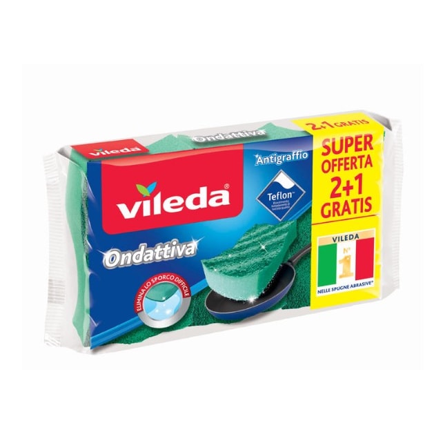 Vileda Spugna Ondattiva Milleusi 2+1 in poliuretano antigraffio