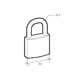thumbnail of Lot de 2 cadenas BASIC à clé, base 40 mm, anse acier, s'entrouvrant, 2 clés/cad. - SERRUPRIX