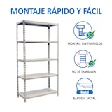 thumbnail of Scaffale metallico senza viti Simonclick 5 ripiani. Colore bianco 2000x1000x500 mm