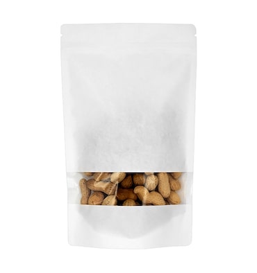 MONOUSO - Bolsa Doypack Autocierre Zip y Ventana Blanco 16+8x26cm (1.000 Uds)