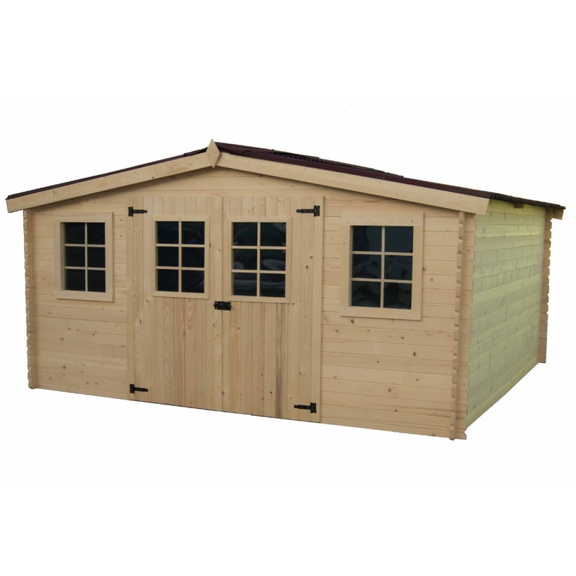 HABRITA abri de jardin 12.65m² bois naturel ba4030.02n